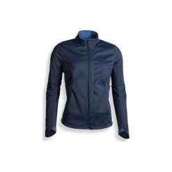 Kurtka jeździecka 500 Softshell damska. Niebieskie kurtki damskie FOUGANZA, s, z elastanu, do jazdy konnej. Za 149,99 zł.