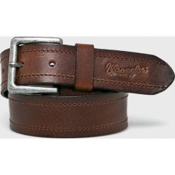 Wrangler - Pasek skórzany. Pomarańczowe paski męskie marki Wrangler, w paski, ze skóry. Za 189,90 zł.