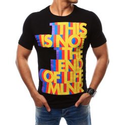T-shirty męskie z nadrukiem: T-shirt męski z nadrukiem czarny (rx2481)