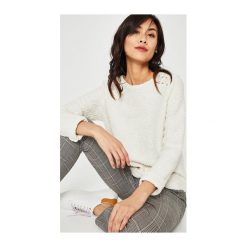 Sweter damski. Szare bluzy damskie marki Promod, bez wzorów, z tkaniny, z długim rękawem, długie, bez kaptura. Za 99,90 zł.