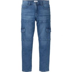 Dżinsy bojówki ze stretchem Slim Fit Straight bonprix niebieski "medium bleached". Niebieskie jeansy męskie bonprix, m, bez wzorów, z jeansu. Za 109,99 zł.