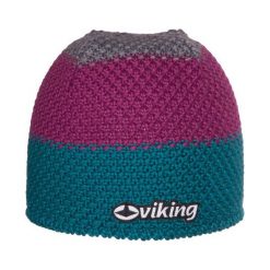 Czapki męskie: Viking Czapka Thermolite 4117 turkusowo-szaro-fioletowa (2184117UNI)