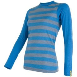 Sensor koszulka damska Merino Active z długim rękawem niebieska paski XL. Niebieskie koszulki damskie termoaktywne Sensor, xl, w paski, z wełny, bez kołnierzyka, z długim rękawem, długie, bez kaptura, outdoorowe. Za 265,00 zł.