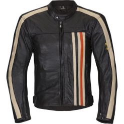Kurtki męskie: W-TEC Męska skórzana kurtka motocyklowa NF-1114 czarno-beżowa r. XXL (13622)