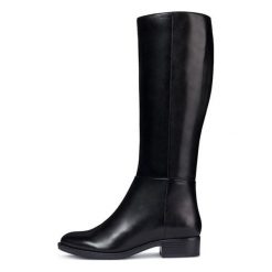 Geox Kozaki Damskie Felicity 36 Czarne. Czarne kozaki damskie Geox, ze skóry, eleganckie, bez obcasa, bez zapięcia. W wyprzedaży za 503,00 zł.