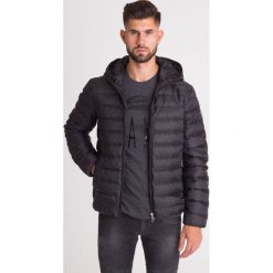 KURTKA PIKOWANA EA7 EMPORIO ARMANI. Czarne płaszcze męskie EA7 Emporio Armani, s, z aplikacjami, z kapturem. Za 654,50 zł.
