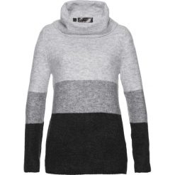 Sweter z golfem bonprix szaro-antracytowo-jasnoszary melanż. Szare golfy damskie marki bonprix, melanż. Za 99,99 zł.