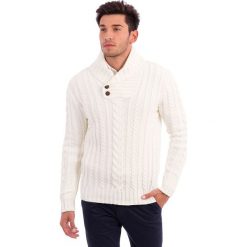 Swetry rozpinane męskie: Sweter w kolorze kremowym
