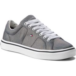 Tenisówki TOMMY HILFIGER - Metallic Light Weight Lace Up FW0FW03028 Midnight 403. Szare półbuty damskie TOMMY HILFIGER, bez wzorów, z gumy, bez zapięcia. W wyprzedaży za 209,00 zł.