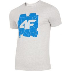 T-shirt męski TSM007 - chłodny jasny szary melanż. Szare koszulki męskie 4f, m, bez wzorów, z bawełny, bez kołnierzyka. W wyprzedaży za 44,99 zł.