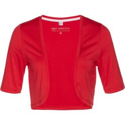 Bolerko shirtowe bonprix truskawkowy. Czerwone żakiety damskie bonprix, bez wzorów. Za 34,99 zł.