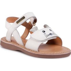 Sandały LES TROPEZIENNES - Inuit 23620 White. Białe sandały dziewczęce Les Tropeziennes, ze skóry, bez zapięcia. W wyprzedaży za 179,00 zł.