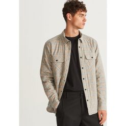 Pikowana koszula regular fit - Beżowy. Brązowe koszule męskie marki FORCLAZ, m, z materiału, z długim rękawem. Za 189,99 zł.