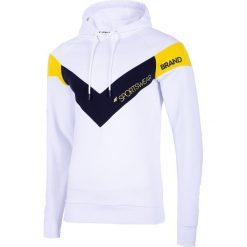 Bluza męska BLM219 - biały. Białe bluzy męskie 4f, m, bez wzorów, z dzianiny, z kapturem, bez rękawów, z kapturem. W wyprzedaży za 99,99 zł.