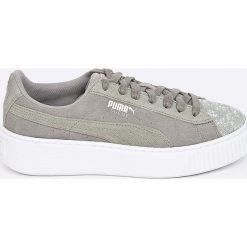 Puma - Buty Suede Platform Pebble. Szare buty sportowe damskie Puma, bez wzorów, ze skóry, sportowe. W wyprzedaży za 179,90 zł.