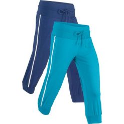 Spodnie sportowe 3/4 ze stretchem (2 pary), Level 1 bonprix kobaltowo-ciemnoturkusowy. Niebieskie spodnie damskie bonprix. Za 129,98 zł.