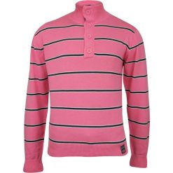 Różowy Sweter Męski pod Szyję -Cutting Edge- na Stójce, Zapinany na Guziki, w Paski SWCTEMA25394ROZ. Różowe swetry męskie Cutting Edge, m, w paski, z bawełny, z golfem, bez kaptura. W wyprzedaży za 19,90 zł.