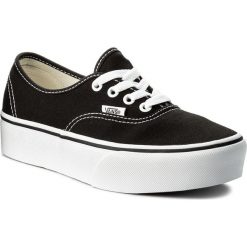 Tenisówki VANS - Authentic Platform VN0A3AV8BLK Black. Czarne półbuty damskie Vans, bez wzorów, z gumy, bez obcasa, na płaskiej podeszwie, bez zapięcia. W wyprzedaży za 219,00 zł.