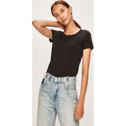 Pepe Jeans - T-shirt Mika. Szare bluzki damskie Pepe Jeans, s, z aplikacjami, z elastanu, z okrągłym kołnierzem. Za 139,90 zł.
