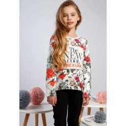 Pomarańczowa kwiecista bluza dziewczęca NDZ7824. Pomarańczowe bluzy dziewczęce Fasardi. Za 44,00 zł.