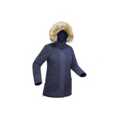 Kurtka turystyczna SH500 ultra-warm damska. Niebieskie kurtki damskie QUECHUA, na zimę, xl, bez wzorów, z poliesteru, długie, bez kaptura. Za 399,99 zł.