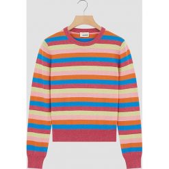 Sweter w kolorze różowym ze wzorem. Różowe swetry damskie Rodier, w paski, z kaszmiru, klasyczne. W wyprzedaży za 142,95 zł.