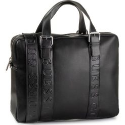 Torba na laptopa GUESS - Dan HM6835 PL201 BLA. Czarne torby męskie skórzane Guess, z aplikacjami, ze skóry ekologicznej. Za 659,00 zł.