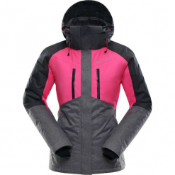 Kurtka narciarska "Sardara" w kolorze czarno-szaro-różowym. Czarne kurtki damskie marki Alpine Pro, m, z materiału. W wyprzedaży za 587,95 zł.