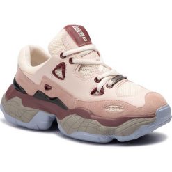 Sneakersy BIG STAR - FF274432 Beż/Bordo. Różowe półbuty damskie BIG STAR, na co dzień, bez wzorów, z zamszu, retro, bez obcasa, na płaskiej podeszwie, bez zapięcia. W wyprzedaży za 209,00 zł.
