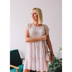 Sukienka Otylia light pink - UNI. Różowe sukienki damskie Fanaberia.com, na lato, bez wzorów, bez kołnierzyka, bez rękawów, oversize. Za 89,00 zł.