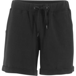 Spodenki dresowe bonprix czarny. Czarne spodnie damskie bonprix, z dresówki. Za 37,99 zł.