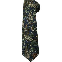 Oryginalny Krawat Męski- 6 cm - Alties, Wzór Paisley, Granatowy KRALTS0134. Niebieskie krawaty męskie Alties, bez wzorów, z tkaniny, eleganckie. Za 40,00 zł.