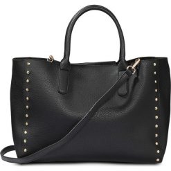 Torba shopper z ćwiekami bonprix czarny - złoty kolor. Czarne shopper bag damskie bonprix. Za 109,99 zł.