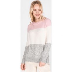 Tommy Hilfiger New Makayla Sweter Różowy Biały Szary. Szare bluzy damskie TOMMY HILFIGER, m, w paski, z elastanu, bez rękawów, bez kaptura. Za 600,95 zł.