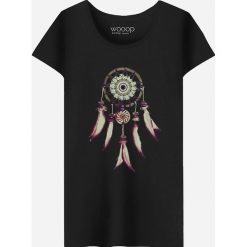 Koszulka "Dreamcatcher" w kolorze czarnym. Czarne koszulki damskie Wooop, m, bez wzorów, z bawełny, z okrągłym kołnierzem. W wyprzedaży za 56,95 zł.