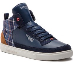Sneakersy TRUSSARDI JEANS - 77A0979 U280. Niebieskie sneakersy męskie Trussardi Jeans, na co dzień, bez wzorów, z jeansu, klasyczne, bez zapięcia. W wyprzedaży za 329,00 zł.