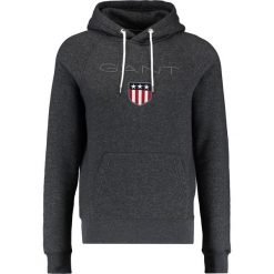 GANT SHIELD HOODIE Bluza z kapturem anthrazit melange. Niebieskie bluzy męskie rozpinane marki GANT. Za 419,00 zł.
