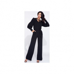 Wizytowy kombinezon damski z szerokimi nogawkami. Czarne kombinezony eleganckie Bien fashion, xs, z tkaniny. Za 199,00 zł.