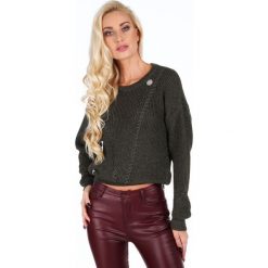Sweter z mieniącą się nitką zielony RR20077. Zielone swetry klasyczne damskie Fasardi, l. Za 189,00 zł.