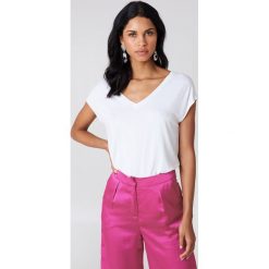 T-shirty damskie: Rut&Circle Czarny t-shirt z wycięciem na plecach Alma – White