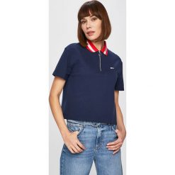 Tommy Jeans - Top. Niebieskie bluzki damskie Tommy Jeans, s, bez wzorów, z bawełny, bez kołnierzyka. W wyprzedaży za 219,90 zł.