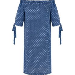 Niebieska sukienka hiszpanka w groszki. Niebieskie sukienki damskie Vito Vergelis, w grochy, z wiskozy, wakacyjne, bez kołnierzyka, bez rękawów. Za 319,00 zł.