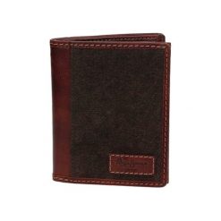 Portfele męskie: Skórzany portfel w kolorze brazowym – (S)12,5 x (W)10 x (G)1 cm