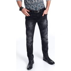 Spodnie denim z przeszyciami dopasowane. Czarne spodnie męskie Top Secret, na co dzień, na zimę, s, bez wzorów, z denimu, eleganckie. W wyprzedaży za 69,99 zł.