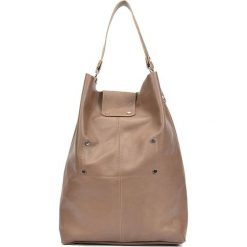 Shopper bag damskie: Skórzana torebka w kolorze fango – (S)44 x (W)46 x (G)11 cm