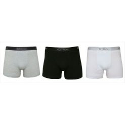 Bokserki Męskie, Obcisłe, 3-pak, Szare, Czarne, Białe -CHIAO- Bawełniane MAJCHIAO3pakM247N. Szare majtki męskie Chiao, z elastanu. Za 34,90 zł.