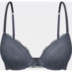 Koronkowy biustonosz push up - Niebieski. Niebieskie biustonosze Reserved, bez wzorów, z koronki. Za 59,99 zł.