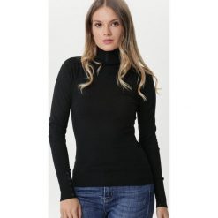 Czarny Golf Annandale. Czarne swetry damskie Born2be, xl, bez wzorów, z dzianiny, eleganckie, bez rękawów, długie, bez kaptura. Za 59,99 zł.