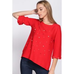 Czerwony Sweter Animal Print. Czerwone swetry klasyczne damskie marki Born2be, m, z okrągłym kołnierzem. Za 64,99 zł.