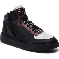 Sneakersy EMPORIO ARMANI - X4Z083 XM052 A116 Blk/White/Vineyard. Czarne sneakersy męskie Emporio Armani, bez zapięcia. Za 949,00 zł.